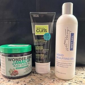 3 Hair Care Bundle- All about curls-Wonder Gro Castor oil -Wet Wavy wet gel NEW
